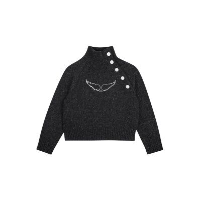 Zadig & Voltaire para menina. X60808 Jersey Logo cinza escuro (12Y= 150cm), Casual, Lã, Manga comprida, moda infantil Zadig & Voltaire para menina. X60808 Jersey Logo cinza escuro (12Y= 150cm), Casual, Lã, Manga comprida, moda infantil