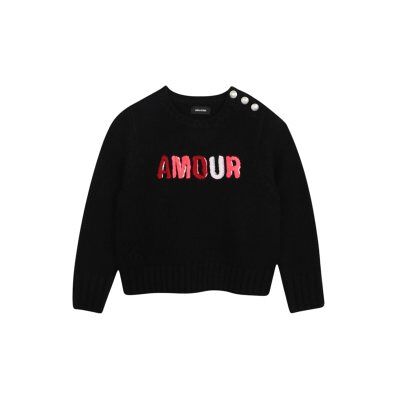 Zadig & Voltaire para menina. X60809 Jersey Amour preto (16Y= 162cm), Casual, Lã, Manga comprida, moda infantil Zadig & Voltaire para menina. X60809 Jersey Amour preto (16Y= 162cm), Casual, Lã, Manga comprida, moda infantil