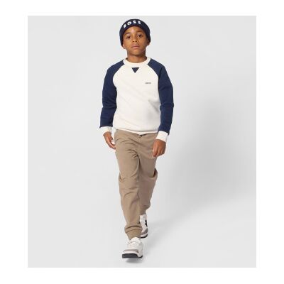 BOSS para menino. J53397 Moletom Casual branco (16Y= 174cm), Algodão, moda infantil BOSS para menino. J53397 Moletom Casual branco (16Y= 174cm), Algodão, moda infantil
