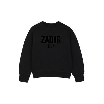 Zadig & Voltaire para menina. X60799 Moletom Macio preto (16Y= 162cm), Casual, Algodão, Manga comprida, moda infantil Zadig & Voltaire para menina. X60799 Moletom Macio preto (16Y= 162cm), Casual, Algodão, Manga comprida, moda infantil