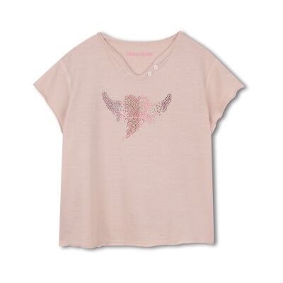 Zadig & Voltaire para menina. X60529 T-shirt cor-de-rosa M.C. (10Y= 138cm), Casual, Algodão, Manga curta, moda infantil Zadig & Voltaire para menina. X60529 T-shirt cor-de-rosa M.C. (10Y= 138cm), Casual, Algodão, Manga curta, moda infantil