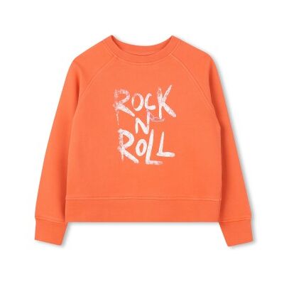 Zadig & Voltaire para menina. X60537 Camisola com gola redonda laranja (12Y= 150cm), Casual, Algodão, moda infantil Zadig & Voltaire para menina. X60537 Camisola com gola redonda laranja (12Y= 150cm), Casual, Algodão, moda infantil