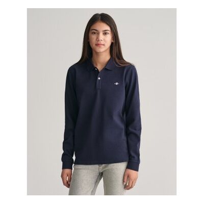 Gant unisex para criança. 905707 Pólo em piqué azul-marinho Shield (15Años= 170cm), Casual, Algodão, Manga comprida, moda infantil Gant unisex para criança. 905707 Pólo em piqué azul-marinho Shield (15Años= 170cm), Casual, Algodão, Manga comprida, moda infantil