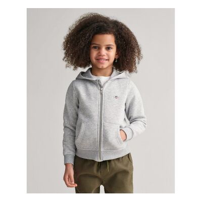 Gant unisex para criança. 806798 Casaco com capuz e fecho de correr Shield Cinzento (5/6años= 110/116cm), Casual, Cinza, Algodão, moda infan Gant unisex para criança. 806798 Casaco com capuz e fecho de correr Shield Cinzento (5/6años= 110/116cm), Casual, Cinza, Algodão, moda infan