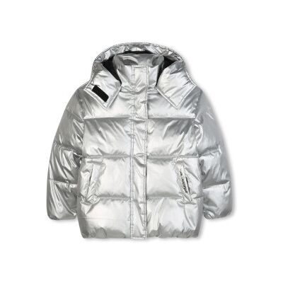Karl Lagerfeld para menina. Z30602 Casaco moderno prateado (14Y= 162cm), Prata, Casual, Poliéster, moda infantil Karl Lagerfeld para menina. Z30602 Casaco moderno prateado (14Y= 162cm), Prata, Casual, Poliéster, moda infantil