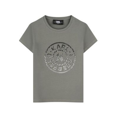 Karl Lagerfeld unisex para criança. Z30499 T-shirt verde de manga curta (12Y= 150cm), Casual, Algodão, moda infantil Karl Lagerfeld unisex para criança. Z30499 T-shirt verde de manga curta (12Y= 150cm), Casual, Algodão, moda infantil