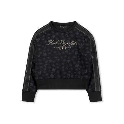 Karl Lagerfeld para menina. Z30608 Sweatshirt Marca preta (14Y= 162cm), Preto, Casual, Algodão, moda infantil Karl Lagerfeld para menina. Z30608 Sweatshirt Marca preta (14Y= 162cm), Preto, Casual, Algodão, moda infantil