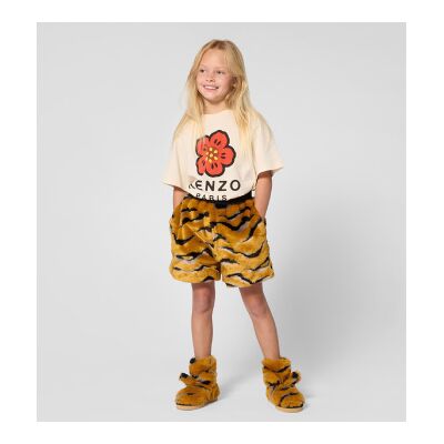 Kenzo Kids para menina. K62053 Camiseta Flower bege (12Y= 150cm), Casual, Algodão, Manga curta, moda infantil Kenzo Kids para menina. K62053 Camiseta Flower bege (12Y= 150cm), Casual, Algodão, Manga curta, moda infantil
