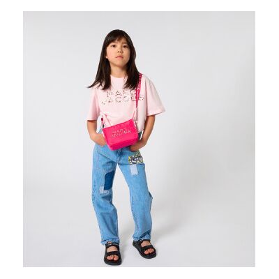 Marc Jacobs para menina. W60746 T-shirt rosa com gola redonda (12Y= 150cm), Casual, Algodão, Manga curta, moda infantil Marc Jacobs para menina. W60746 T-shirt rosa com gola redonda (12Y= 150cm), Casual, Algodão, Manga curta, moda infantil