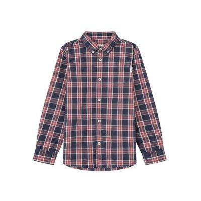 Pepe Jeans para menino. PB302643 Camisa Nicolas azul-marinho, vermelho (12años= 152cm), Casual, Algodão, Manga comprida, moda infantil Pepe Jeans para menino. PB302643 Camisa Nicolas azul-marinho, vermelho (12años= 152cm), Casual, Algodão, Manga comprida, moda infantil