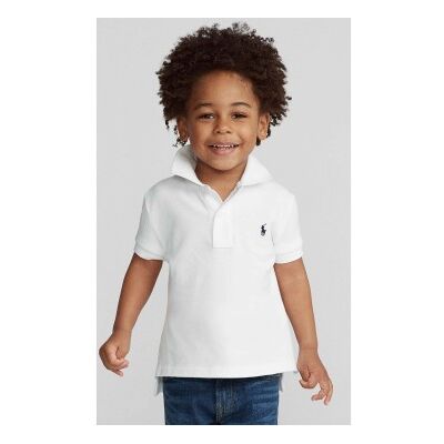 Polo Ralph Lauren para menino. 322603252004 Pólo branco de piqué icónico (4años= 109/116cm), Casual, Algodão, Manga curta, moda infantil Polo Ralph Lauren para menino. 322603252004 Pólo branco de piqué icónico (4años= 109/116cm), Casual, Algodão, Manga curta, moda infantil