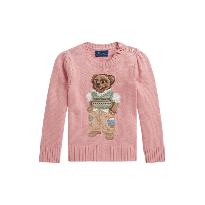 Polo Ralph Lauren para menina. 312B17822001 Camisola com Polo Bear rosa (1.5/2años= 88/93cm), Casual, Algodão, Manga comprida, moda infantil Polo Ralph Lauren para menina. 312B17822001 Camisola com Polo Bear rosa (1.5/2años= 88/93cm), Casual, Algodão, Manga comprida, moda infantil