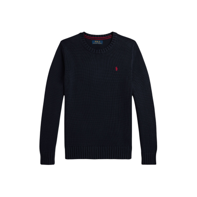 Polo Ralph Lauren para menino. 323970429005 Suéter de algodão com gola redonda marinho ((M) 8/9años= 140/149cm), Casual, Manga comprida, mod Polo Ralph Lauren para menino. 323970429005 Suéter de algodão com gola redonda marinho ((M) 8/9años= 140/149cm), Casual, Manga comprida, mod