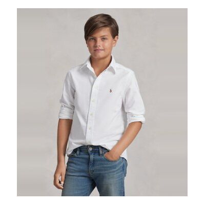 Polo Ralph Lauren para menino. 323677133001 Camisa Oxford branca icónica ((M) 8/9años= 140/149cm), Branco, Casual, Manga comprida, moda infa Polo Ralph Lauren para menino. 323677133001 Camisa Oxford branca icónica ((M) 8/9años= 140/149cm), Branco, Casual, Manga comprida, moda infa