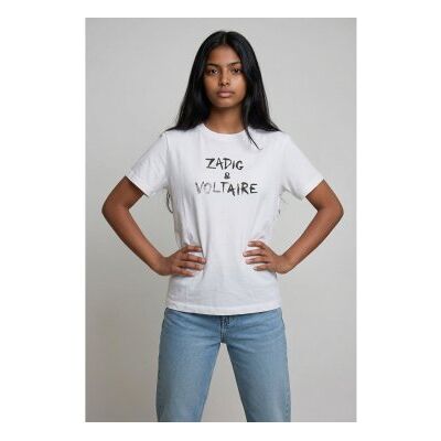 Zadig & Voltaire unisex para criança. X60628 T-shirt M.C. branca (10 Años), Branco, Casual, Algodão, Manga curta, moda infantil Zadig & Voltaire unisex para criança. X60628 T-shirt M.C. branca (10 Años), Branco, Casual, Algodão, Manga curta, moda infantil