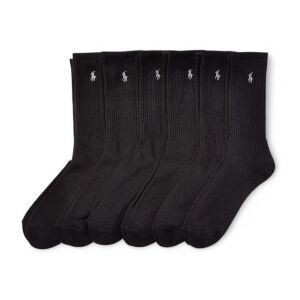 Polo Ralph Lauren para homem. 449693059001 Conjunto de 6 meias pretas de algodão (43-46), Preto, Homewear Polo Ralph Lauren para homem. 449693059001 Conjunto de 6 meias pretas de algodão (43-46), Preto, Homewear