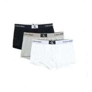Calvin Klein para homem. 000NB3532A Pacote de 3 Boxers de baixo nível preto, cinzento, branco (L), Homewear, Cinza, Polister Reciclado, Sust