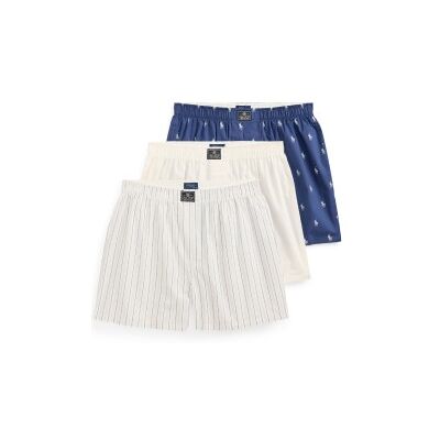 Polo Ralph Lauren para homem. 714830273050 Conjunto de 3 cuecas de algodão branco, azul (XL), Homewear Polo Ralph Lauren para homem. 714830273050 Conjunto de 3 cuecas de algodão branco, azul (XL), Homewear