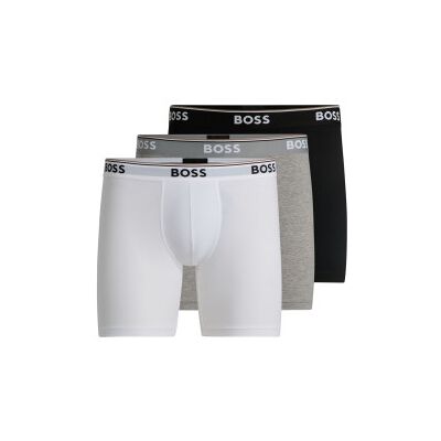 BOSS para homem. 50538142 Pack 3 Boxers Power branco, cinzento, preto (S), Homewear, Cinza, Algodão BOSS para homem. 50538142 Pack 3 Boxers Power branco, cinzento, preto (S), Homewear, Cinza, Algodão