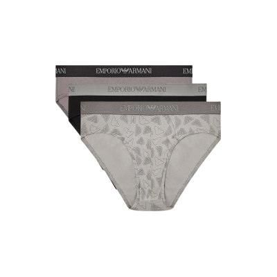Emporio Armani para homem. EM000256_AF20671 Conjunto de 3 cuecas Dia cinzento, preto (L), Homewear, Cinza, Algodão Emporio Armani para homem. EM000256_AF20671 Conjunto de 3 cuecas Dia cinzento, preto (L), Homewear, Cinza, Algodão