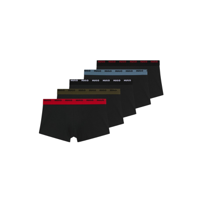 HUGO para homem. 50532619 Conjunto de 5 boxers Basic preto (S), Homewear, Algodão HUGO para homem. 50532619 Conjunto de 5 boxers Basic preto (S), Homewear, Algodão