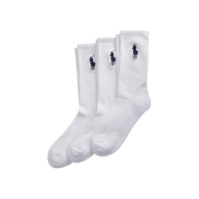 Polo Ralph Lauren para homem. 449865823002 Conjunto de 3 pares de meias soquete brancas (OSFA), Branco, Homewear, Algodão Polo Ralph Lauren para homem. 449865823002 Conjunto de 3 pares de meias soquete brancas (OSFA), Branco, Homewear, Algodão