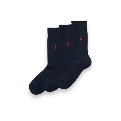 Polo Ralph Lauren para homem. 449653754002 Conjunto de 3 pares de meias de cano médio marinho (43-46), Homewear, Algodão Polo Ralph Lauren para homem. 449653754002 Conjunto de 3 pares de meias de cano médio marinho (43-46), Homewear, Algodão