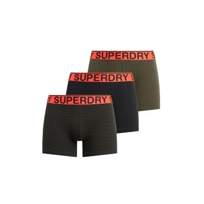 Superdry para homem. M3110452B Pack de 3 calções boxer Texto preto, verde (S), Homewear, Algodão Superdry para homem. M3110452B Pack de 3 calções boxer Texto preto, verde (S), Homewear, Algodão