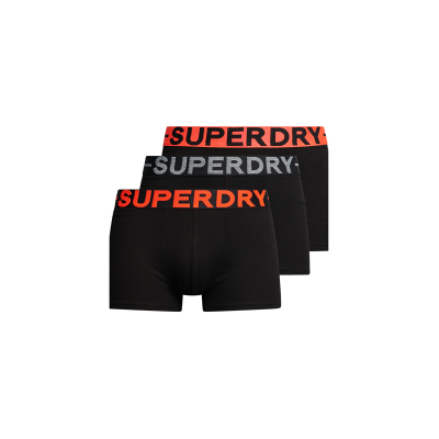 Superdry para homem. M3110450A Conjunto de três cuecas de corte clássico em algodão orgânico preto (M), Homewear Superdry para homem. M3110450A Conjunto de três cuecas de corte clássico em algodão orgânico preto (M), Homewear