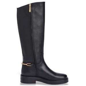 Tommy Hilfiger para mulher. FW0FW08863 Botas de couro com monograma em preto (36), 3 a 5cm, Zíper, Casual Tommy Hilfiger para mulher. FW0FW08863 Botas de couro com monograma em preto (36), 3 a 5cm, Zíper, Casual