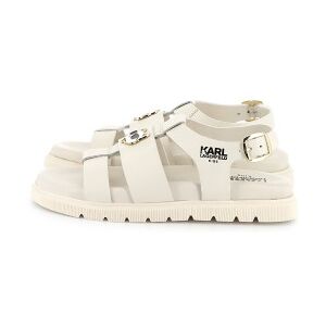 Karl Lagerfeld para menina. Z30372 Sandálias de couro bege (38), Fivela, Casual, moda infantil Karl Lagerfeld para menina. Z30372 Sandálias de couro bege (38), Fivela, Casual, moda infantil