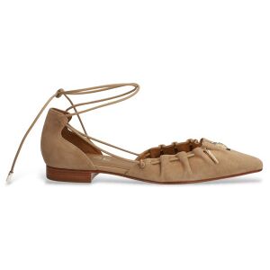 Alpe para mulher. 552112 Audrey, bailarinas de camurça bege (36), Couro, Plano, Cordão, Casual Alpe para mulher. 552112 Audrey, bailarinas de camurça bege (36), Couro, Plano, Cordão, Casual