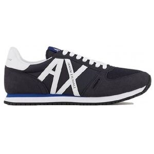 A X Armani Exchange para homem. XUX017XCC68K487 Treinador com o logotipo da marinha (45), Plano, 1 a 3cm, Cordão, Casual, Marinho A X Armani Exchange para homem. XUX017XCC68K487 Treinador com o logotipo da marinha (45), Plano, 1 a 3cm, Cordão, Casual, Marinho
