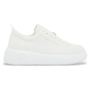 A X Armani Exchange para mulher. XW002790AF11912U0002 Sapatilhas técnicas em pele brancas (39), Couro, Branco, 3 a 5cm, Cordão, Casual A X Armani Exchange para mulher. XW002790AF11912U0002 Sapatilhas técnicas em pele brancas (39), Couro, Branco, 3 a 5cm, Cordão, Casual