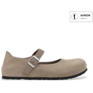 Birkenstock para mulher. 1030432 Bailarinas de camurça Mantova (Ajuste Estreito) taupe (38), Plano, Fivela, Casual Birkenstock para mulher. 1030432 Bailarinas de camurça Mantova (Ajuste Estreito) taupe (38), Plano, Fivela, Casual