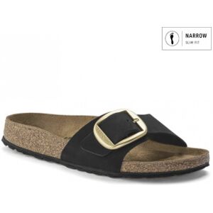 Birkenstock para mulher. 1023373 Sandálias de couro Madrid Big Buckle (Ajuste Estreito) preto (36), Plano, Nenhum, Casual Birkenstock para mulher. 1023373 Sandálias de couro Madrid Big Buckle (Ajuste Estreito) preto (36), Plano, Nenhum, Casual