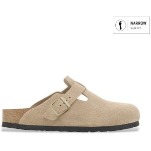 Birkenstock para mulher. 1030883 Tamancos de Couro Boston (Ajuste Estreito) bege (38), Plano, Nenhum, Casual Birkenstock para mulher. 1030883 Tamancos de Couro Boston (Ajuste Estreito) bege (38), Plano, Nenhum, Casual