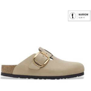 Birkenstock para mulher. 1030425 Tamancos de Couro Boston Big Buckle (Ajuste Estreito) bege (36), Plano, Nenhum, Casual Birkenstock para mulher. 1030425 Tamancos de Couro Boston Big Buckle (Ajuste Estreito) bege (36), Plano, Nenhum, Casual