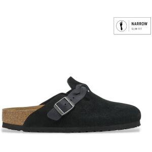 Birkenstock para mulher. 1030497 Tamancos de Couro Boston Braided (Ajuste Estreito) preto (38), Plano, Nenhum, Casual Birkenstock para mulher. 1030497 Tamancos de Couro Boston Braided (Ajuste Estreito) preto (38), Plano, Nenhum, Casual