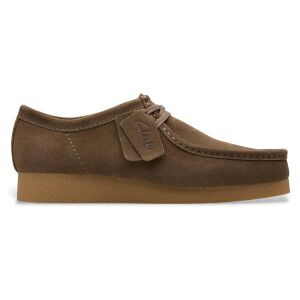Clarks para homem. 26180920 Mocassins Wallabee EVO em camurça castanho castanho esverdeado (46), Couro, Marrom, Plano, Cordão, Casual Clarks para homem. 26180920 Mocassins Wallabee EVO em camurça castanho castanho esverdeado (46), Couro, Marrom, Plano, Cordão, Casual