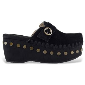 Mou para mulher. MU.SW611001A Tamancos de camurça lisos preto (36), 3 a 5cm, Nenhum, Casual Mou para mulher. MU.SW611001A Tamancos de camurça lisos preto (36), 3 a 5cm, Nenhum, Casual