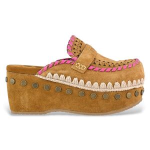 Mou para mulher. MU.SW611004A Socas de couro em croché castanho (37), Marrom, 5 a 8cm, Nenhum, Casual Mou para mulher. MU.SW611004A Socas de couro em croché castanho (37), Marrom, 5 a 8cm, Nenhum, Casual
