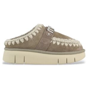 Mou para mulher. MU.FW531001A Socas de couro Bounce castanho-esverdeadas (39), Marrom, 3 a 5cm, Nenhum, Casual Mou para mulher. MU.FW531001A Socas de couro Bounce castanho-esverdeadas (39), Marrom, 3 a 5cm, Nenhum, Casual