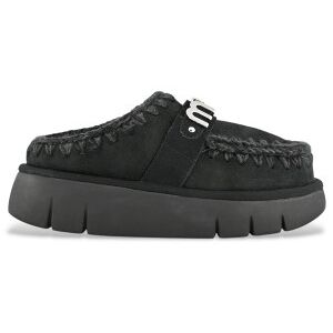 Mou para mulher. MU.FW531001A Tamancos Bounce tamancos em pele logótipo metálico preto (38), Couro, 3 a 5cm, Nenhum, Casual Mou para mulher. MU.FW531001A Tamancos Bounce tamancos em pele logótipo metálico preto (38), Couro, 3 a 5cm, Nenhum, Casual