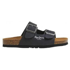 Pepe Jeans para mulher. PBS90054 Sandálias Pretas Duplo Kansas (33), Preto, Plano, Nenhum, Casual, PVC Pepe Jeans para mulher. PBS90054 Sandálias Pretas Duplo Kansas (33), Preto, Plano, Nenhum, Casual, PVC