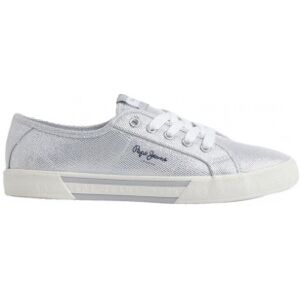 Pepe Jeans para mulher. PLS31439 Brady Party Ballerina Sapatos de prata (38), Tecido, Plano, Cordão, Casual Pepe Jeans para mulher. PLS31439 Brady Party Ballerina Sapatos de prata (38), Tecido, Plano, Cordão, Casual