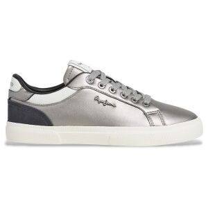 Pepe Jeans para mulher. PLS300005 Ténis Kenton Glam prateados (39), Prata, Plano, Cordão, Casual Pepe Jeans para mulher. PLS300005 Ténis Kenton Glam prateados (39), Prata, Plano, Cordão, Casual