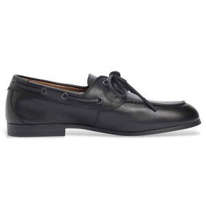 Tommy Hilfiger para homem. FM0FM05748 Sapatos de barco pretos em pele flexível (46), Couro, Plano, Cordão, Casual Tommy Hilfiger para homem. FM0FM05748 Sapatos de barco pretos em pele flexível (46), Couro, Plano, Cordão, Casual
