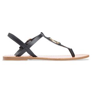 Tommy Hilfiger para mulher. FW0FW09127 Leona Leather Sandals preto (40), Couro, Plano, Fivela, Casual Tommy Hilfiger para mulher. FW0FW09127 Leona Leather Sandals preto (40), Couro, Plano, Fivela, Casual