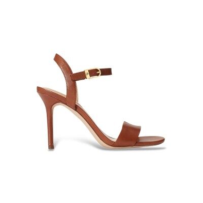 Lauren Ralph Lauren para mulher. 802940588002 Sandálias Gwen em pele polida castanha (36), Couro, Marrom, 8 a 10cm, Fivela, Casual, Sapatos Lauren Ralph Lauren para mulher. 802940588002 Sandálias Gwen em pele polida castanha (36), Couro, Marrom, 8 a 10cm, Fivela, Casual, Sapatos